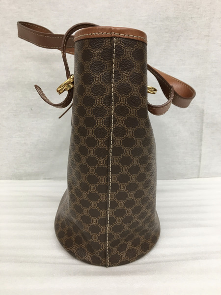 CELINE　トートバッグ マカダム柄 レザーハンドル、茶