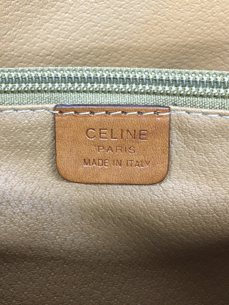 CELINE　トートバッグ マカダム柄 レザーハンドル、茶