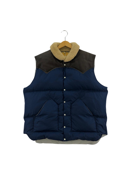 Rocky Mountain FeatherBed CHRISTY レザーヨークダウンベスト ネイビー 48