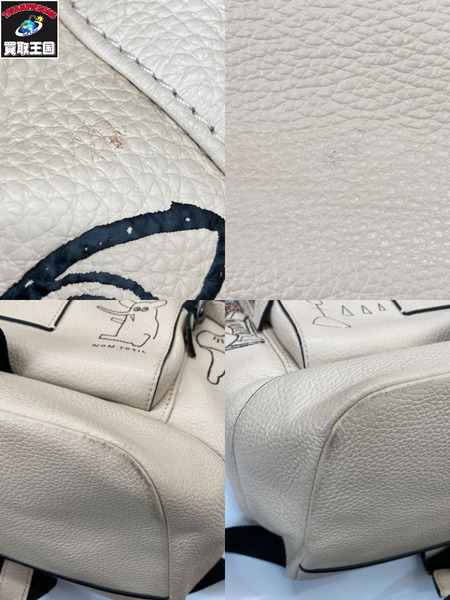 リュックサック・バックパック BASQUIATコラボ アート バックパック  アイボリー