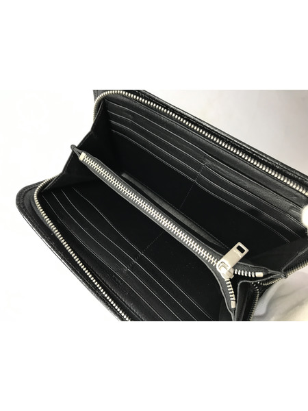 長財布 クロコレザー ロングウォレット ブラック