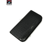 長財布 クロコレザー ロングウォレット ブラック