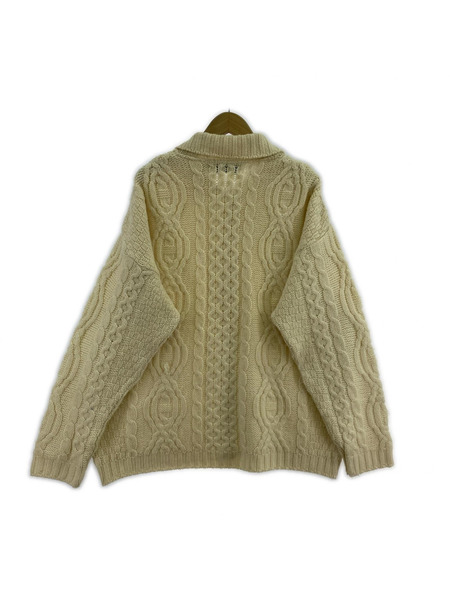 OLD・VINTAGE ニット・セーター aran crafts  フィッシャーマン IRELAND製 白