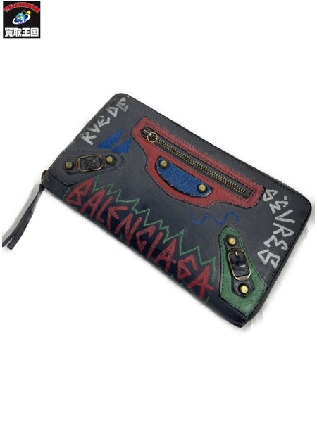 長財布 BALENCIAGA グラフィティロングウォレット