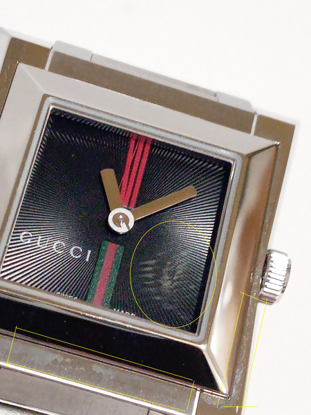GUCCI/スクエア シェリーライン/111L/電池交換済26.4