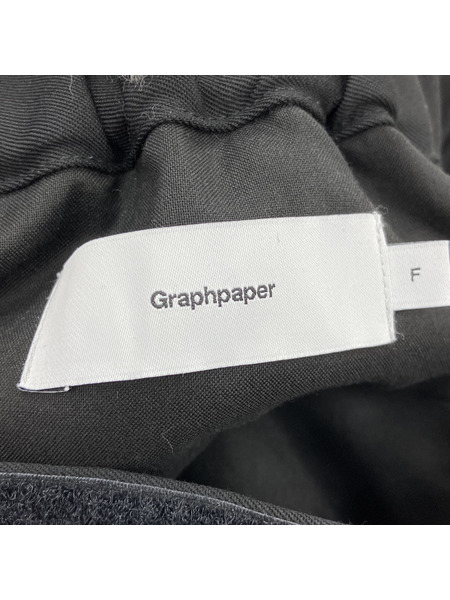graphpaper SCALE OFF WOOL TAPERED TROUSERS 黒