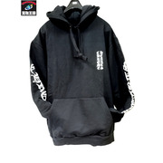 CHROME HEARTS SWTSHRT HD 袖ロゴ プルオーバーパーカー L 黒