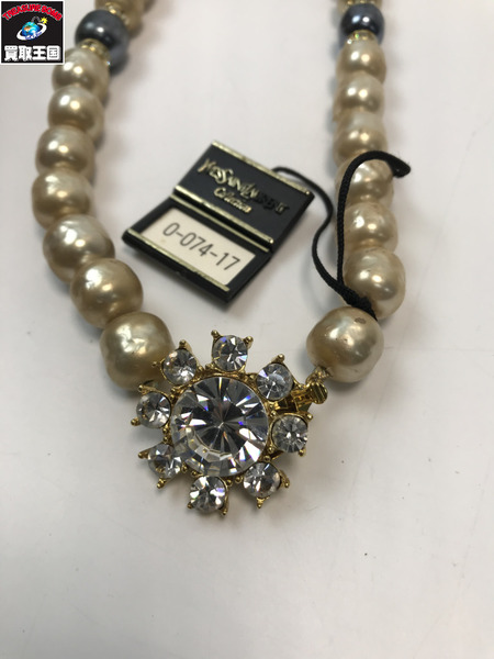 Yves Saint Laurent イブサンローラン YSL　ネックレス　ヴィンテージ カラーストーン　ゴールドカラー