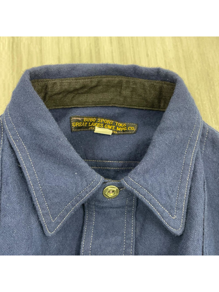 FREEWHEELERS 長袖シャツ GREAT LAKES GMT.MFG.CO. ウール 紺 (15)