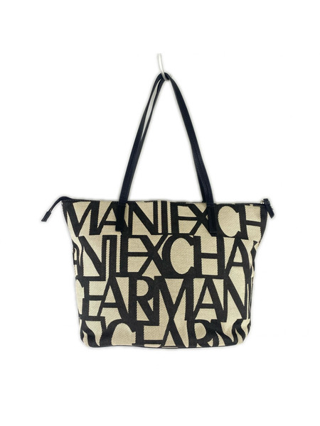 ARMANI EXCHANGE トートバッグ モノグラム トート ベージュ黒