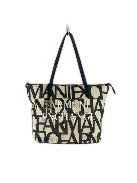 ARMANI EXCHANGE トートバッグ モノグラム トート ベージュ黒