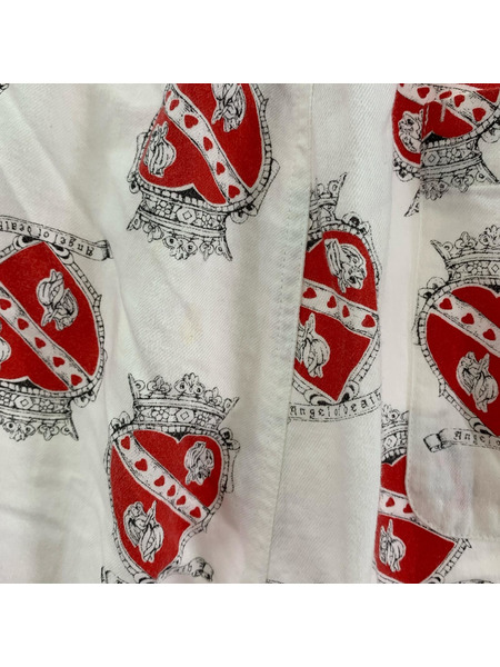 SAINT MICHAEL PJ PANTS_heart _WHITE パジャマパンツ M ホワイト×レッド