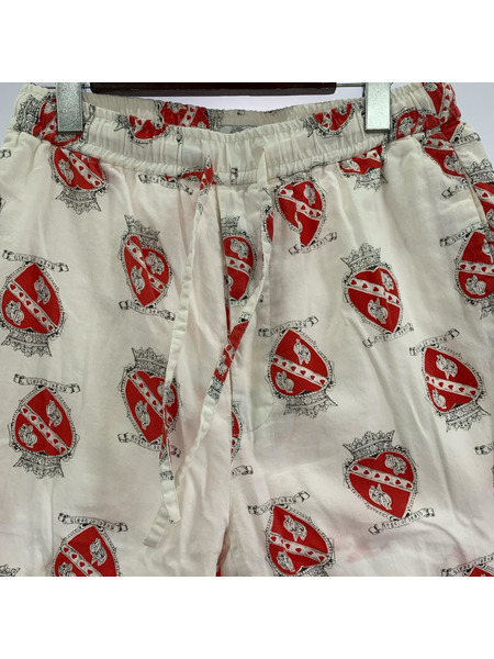 SAINT MICHAEL PJ PANTS_heart _WHITE パジャマパンツ M ホワイト×レッド