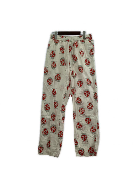 SAINT MICHAEL PJ PANTS_heart _WHITE パジャマパンツ M ホワイト×レッド