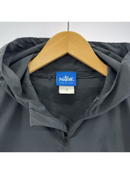PHATLNK/ナイロンジップパーカー/Pロゴ/BLK/M[値下]