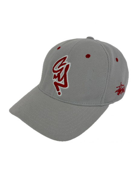 STUSSY キャップ FLEXFIT ロゴキャップ GRY