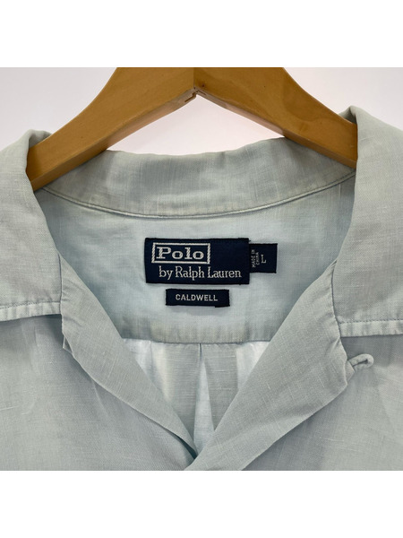 POLO RALPH LAUREN 半袖シャツ CALDWELL オープンカラーシャツ/L/水色