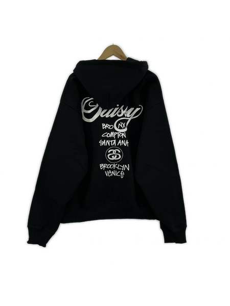 STUSSY 25SS World Tour Hoodie ワールドツアーパーカー XL 黒