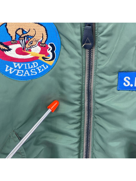 Buzz Rickson's ワッペン付 MA-1 フライトジャケット L オリーブ BR11748