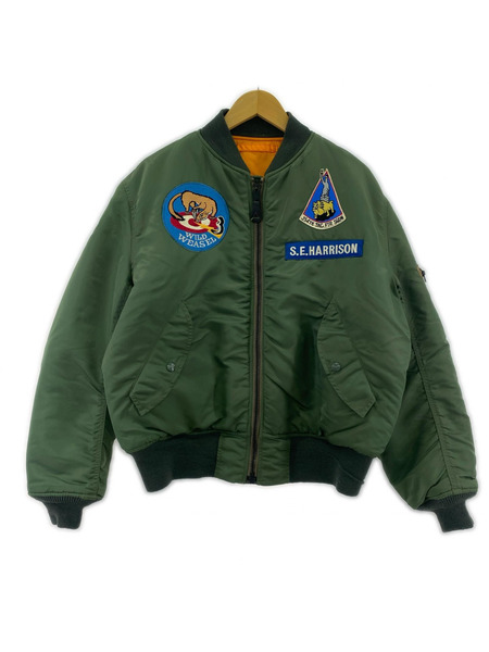 Buzz Rickson's ワッペン付 MA-1 フライトジャケット L オリーブ BR11748