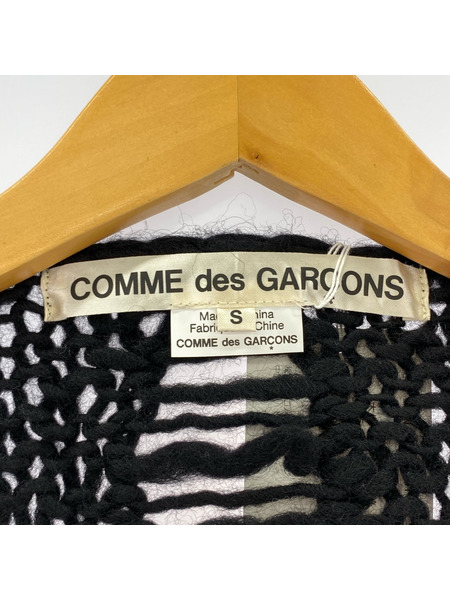 COMME des GARCONS ニット・セーター ニットフェイクレザーカットソー S ブラック