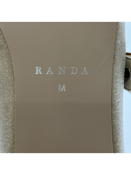 RANDA シューズ メリージェーン リボンフラットパンプス