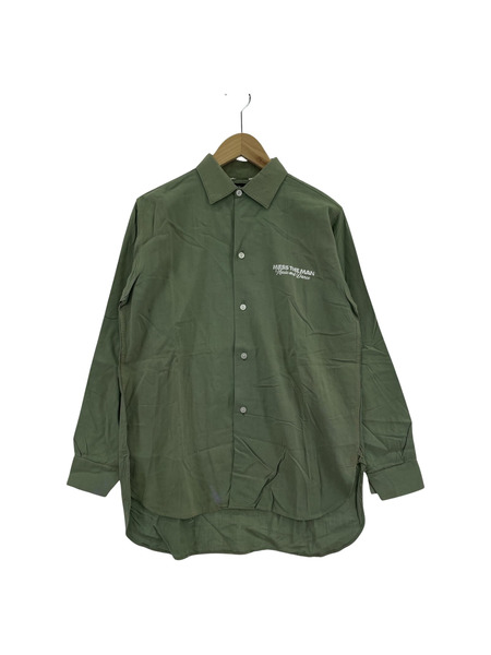 MESS THE MAN FFA L/S リメイク マチ付キシャツ オリーブ