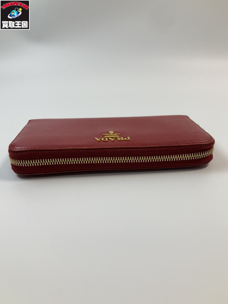 PRADA プラダ サフィアーノ ラウンド ジッピーウォレット 長財布 レッド 赤