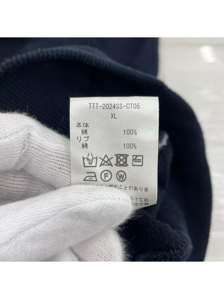 TTT_MSW スウェット・トレーナー 24SS College logo crew neck sweat 紺(XL)