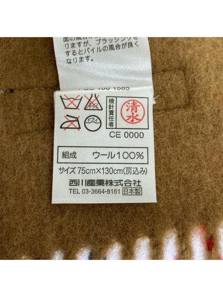 BURBERRY ソノ他 大判 ノバチェック ウール 茶