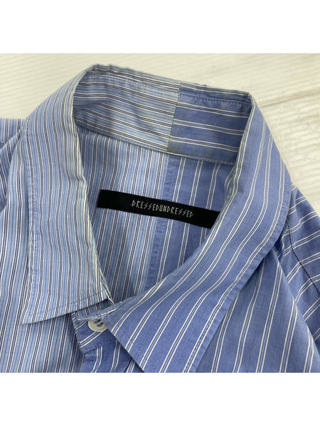 DRESSEDUNDRESSED PINSTRIPE COLOR BLOCK SHIRT