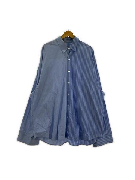 DRESSEDUNDRESSED PINSTRIPE COLOR BLOCK SHIRT
