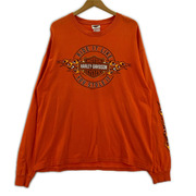 Harley-Davidson 長袖Tシャツ・カットソー 2014 ファイヤーパターン オレンジ(XL)