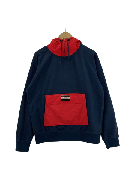 Supreme 13AW Fleece Pullover フリースパーカー S ネイビー レッド[値下]