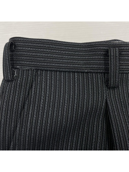 OLD・VINTAGE パンツ YZIP タック スラックス ストライプ 黒 (実寸32)
