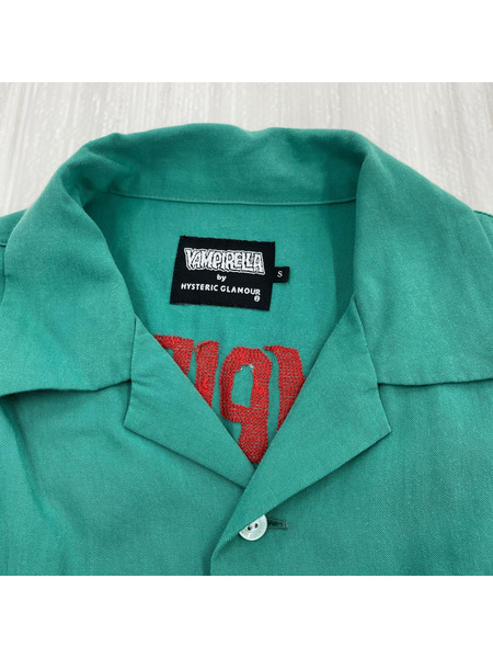 HYSTERIC GLAMOUR 半袖シャツ VAMPIRELLA/刺繍オープンカラーシャツ/S/GRN