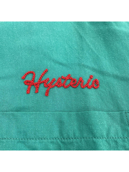 HYSTERIC GLAMOUR 半袖シャツ VAMPIRELLA/刺繍オープンカラーシャツ/S/GRN