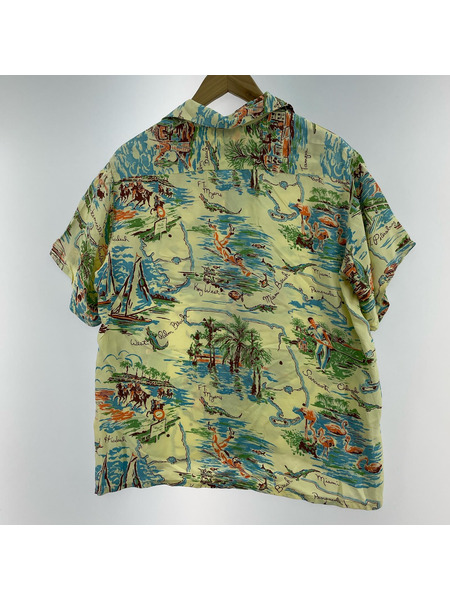 OLD・VINTAGE 半袖シャツ FLORIDA 50s アロアhシャツ 黄色 M