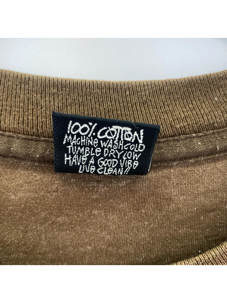 OLD STUSSY 半袖Tシャツ・カットソー 90s USA製 黒タグ クラウン Tシャツ(L) ブラウン