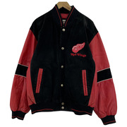 OLD NFL RED WINGS レザースタジャン L RED×BLK
