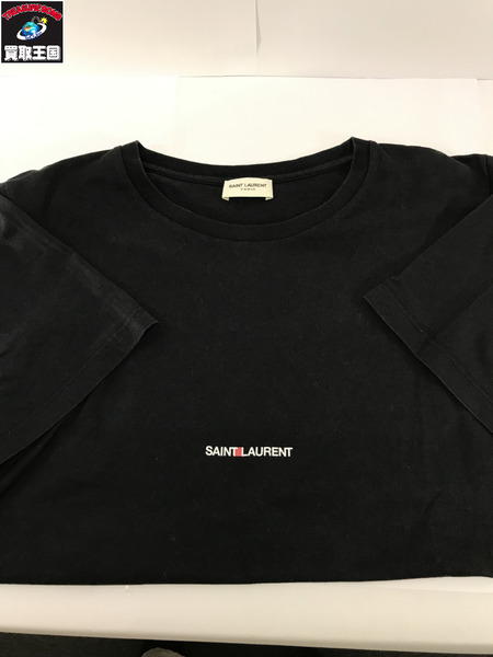 SAINT LAUREN  COTTON CREWNECK Tee 黒 (M) UP53 2017 00843