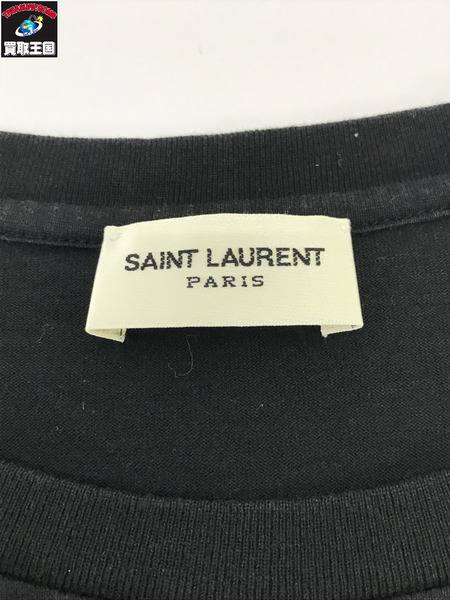 SAINT LAUREN  COTTON CREWNECK Tee 黒 (M) UP53 2017 00843