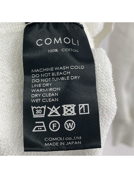 COMOLI パーカー(ジップアップ) LWコットン裏毛 ジップパーカー ホワイト (3)