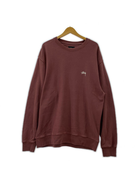 STUSSY スウェット・トレーナー Stock Logo Crew 胸刺繍スウェット L 紫