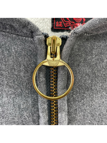 EVISU パーカー(ジップアップ) タイガー カモメ 刺繍 ジップ パーカー 40 グレー