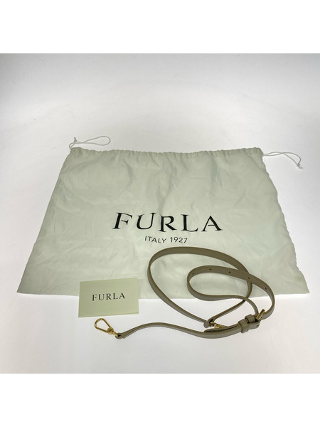 FURLA ハンドバッグ Bella サッチェルバッグ グレージュ