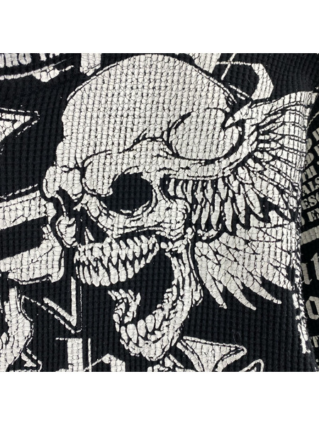パーカー(ジップアップ) BREATH skull wash hoodie 黒