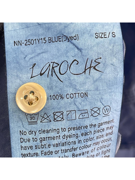 NICENESS 25SS LAROCHE PIN TUCK SHIRTS S 青 NN-2501Y15 タグ付キ