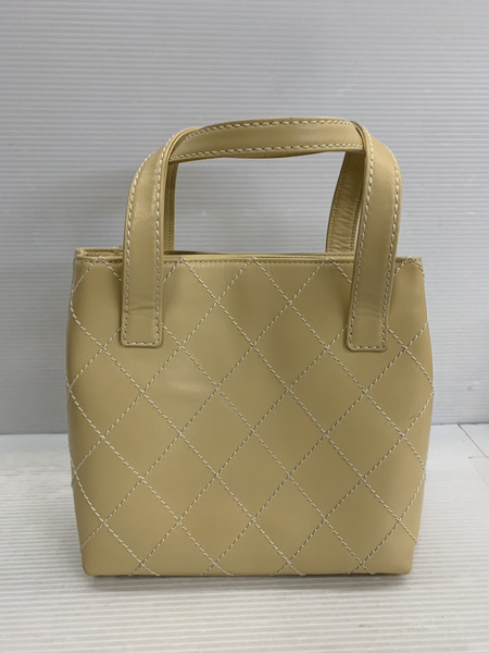 ハンドバッグ CHANEL ワイルドステッチ ハンドバッグ 黄色