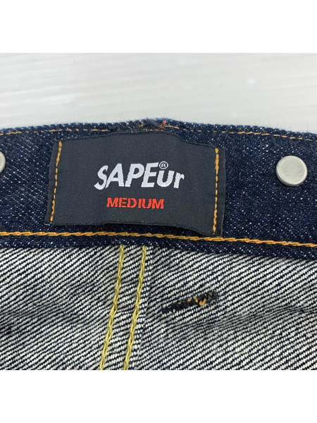 SAPeur デニム・ジーンズ graphzero サスペンダーボタン デニムパンツ インディゴ